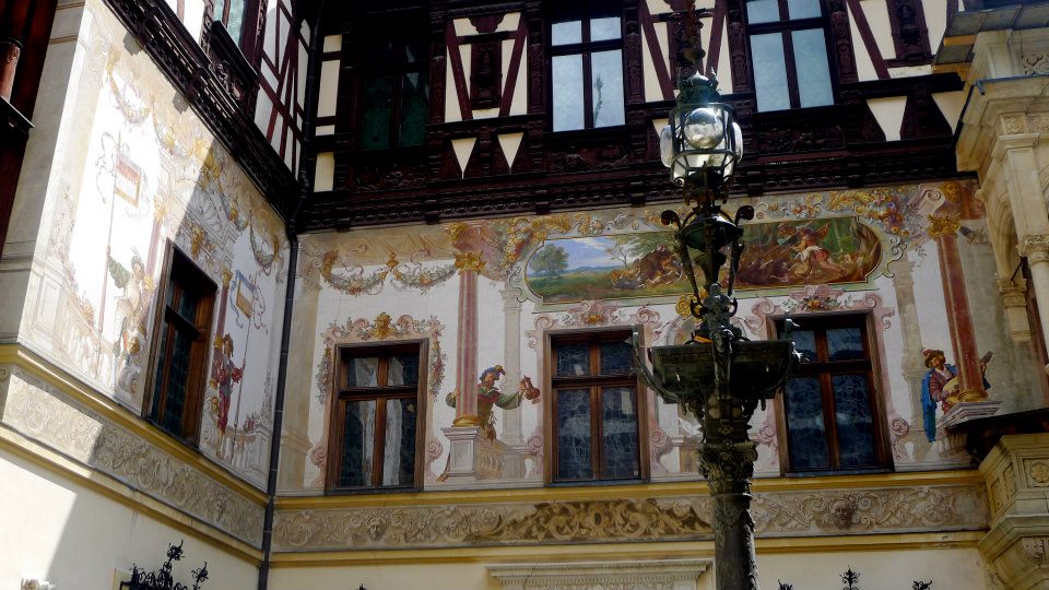 Frescoes on the Peles Castle Exterior