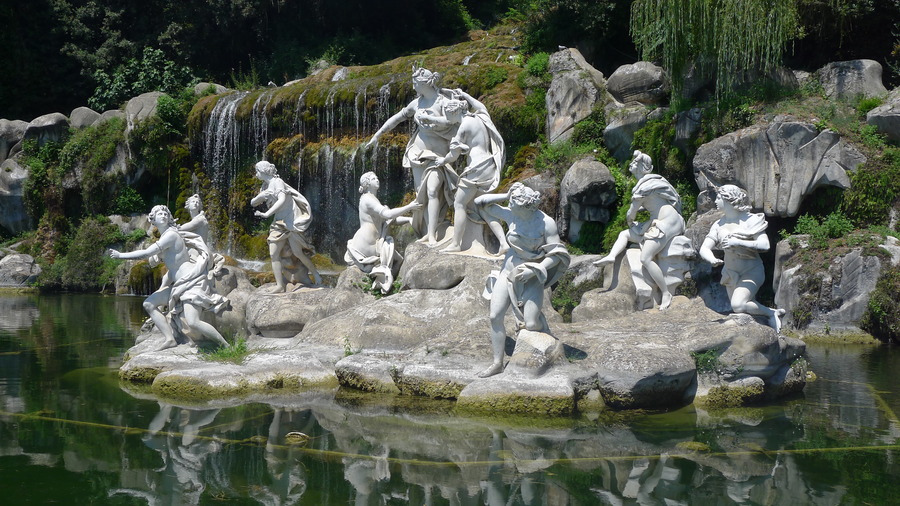 Statues in the fountain at the Reggia di Caserta