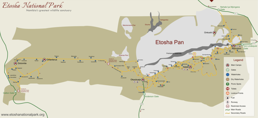 Etosha National Park Map