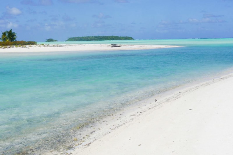 White Sand Beach in French Polynesia