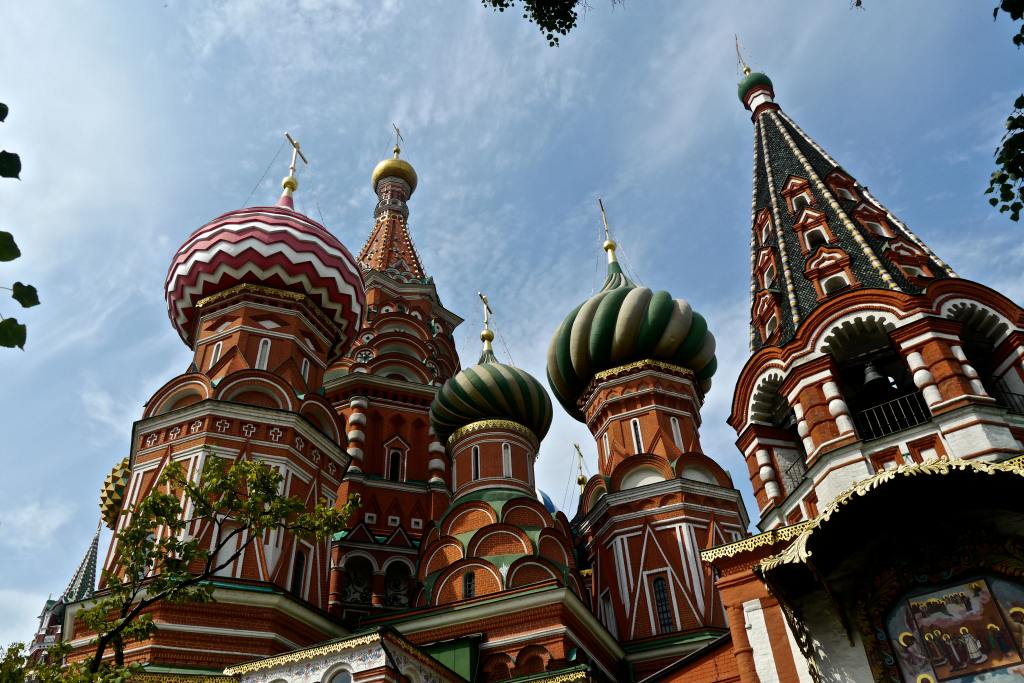 visiting St Basil's Cathedral during my day in Moscow