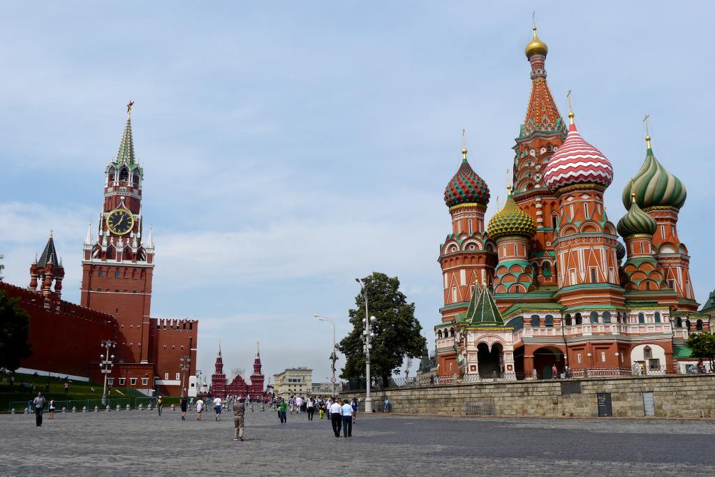 Beautiful Red Square on a summer day in Moscow