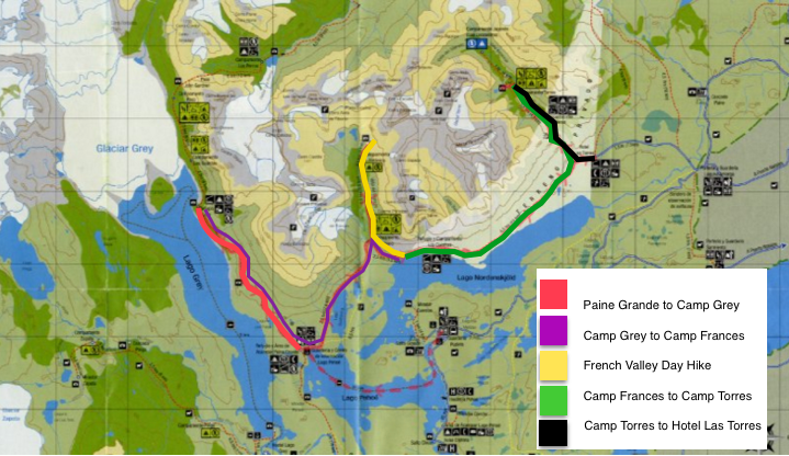 Torres del Paine W Trek Itinerary