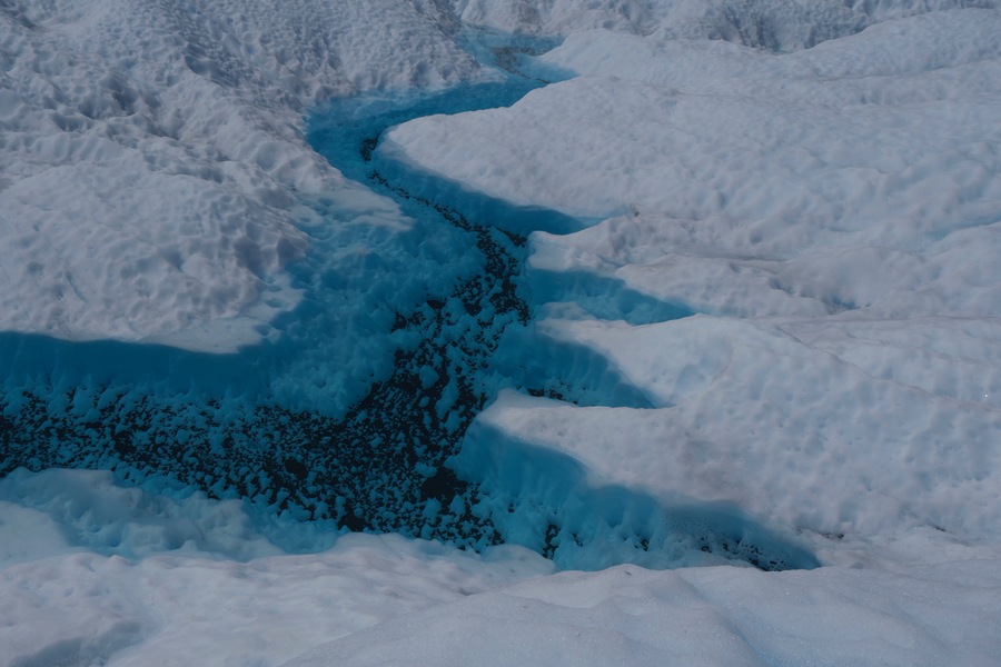 crevices in ice