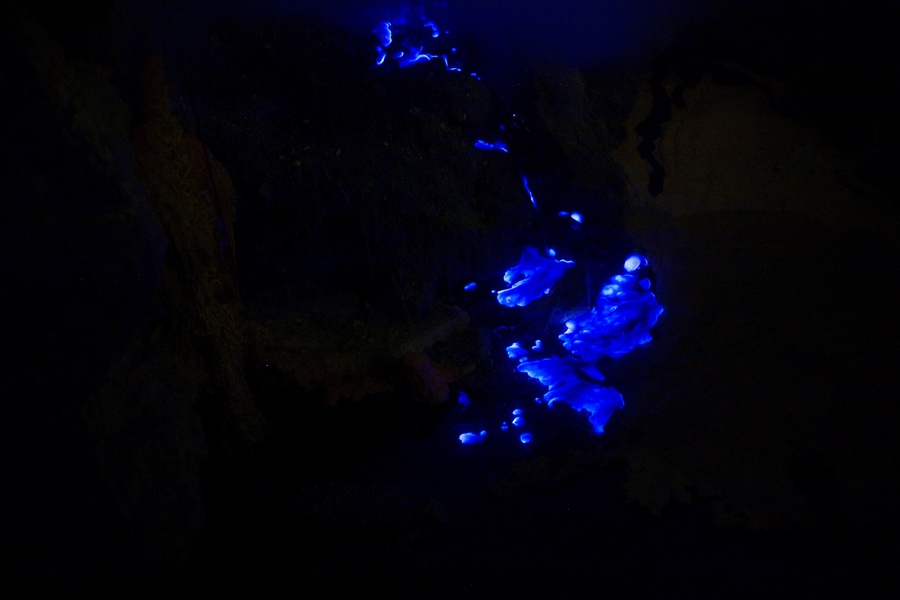 blue fire (aka blue lava) at Kawah Ijen