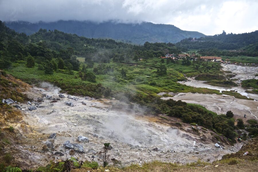 Kawah Sikidang Volcano in the Dieng Plateau