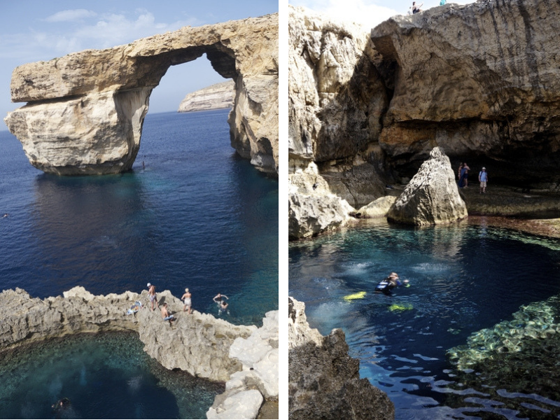 Azure Window and Blue Hole in Gozo