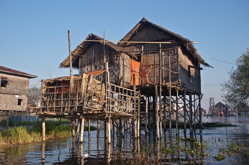 Inle Lake Stilt Houses as seen during our boat trip itinerary