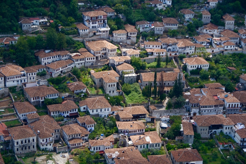 Berat Old Houses Bird's Eye View