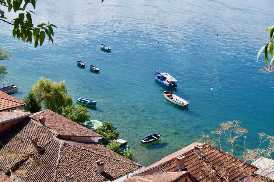 Clear blue water, Lake Ohrid Macedonia