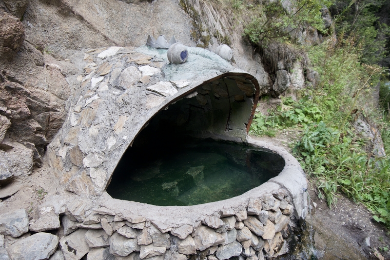 frog mouth hot springs in Altyn Arashan, Kyrgyzstan