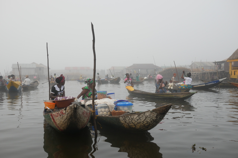 Boats in the Ganvie Stilt VIllage