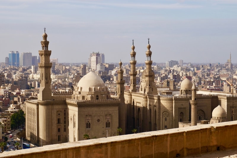 View of the twin mosques from the Cairo Citadel