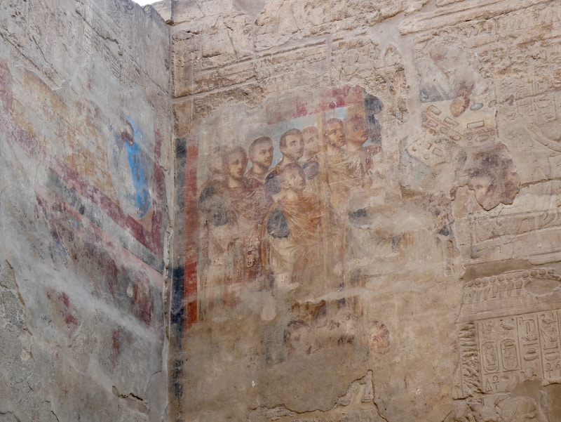 Christian Frescoes in the Luxor Temple in Egypt