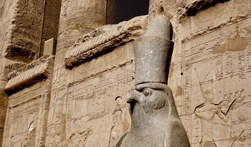 Horus Statue at Edfu Temple in Egypt