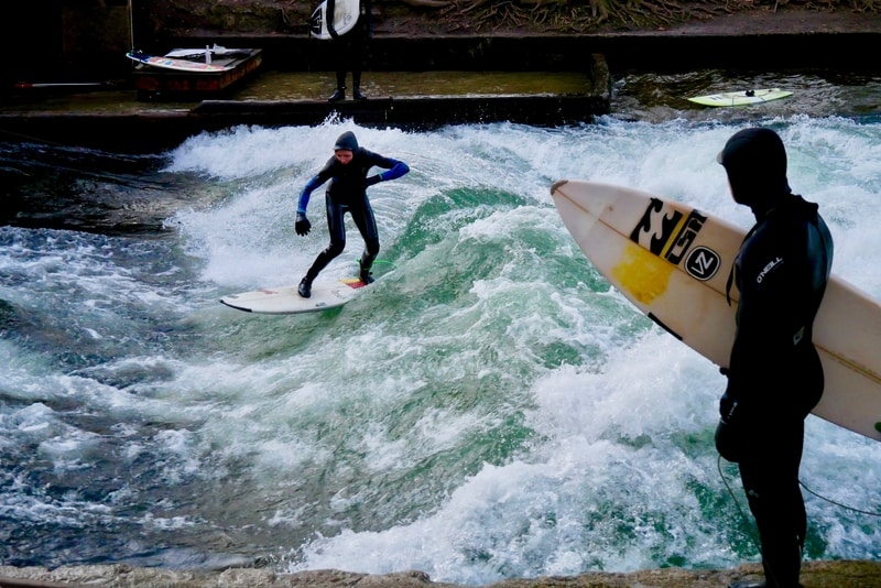 Surfers in Munich