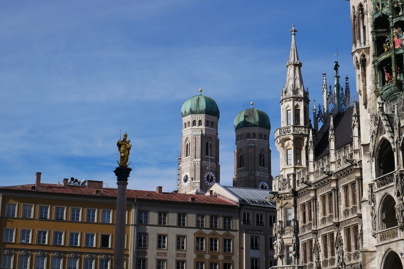 Cathedrals in Central Munich's Marienplatz