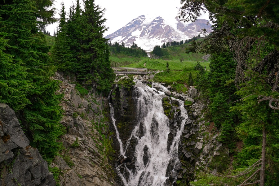 Myrtle Falls Waterfall, Rainier