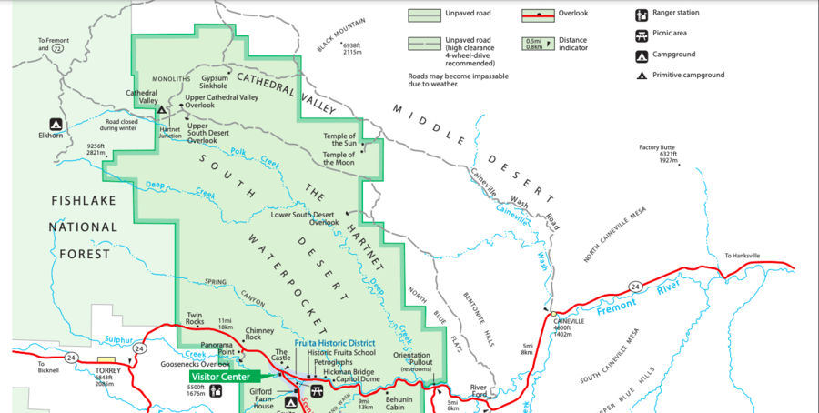 Cathedral Valley Loop Route Map