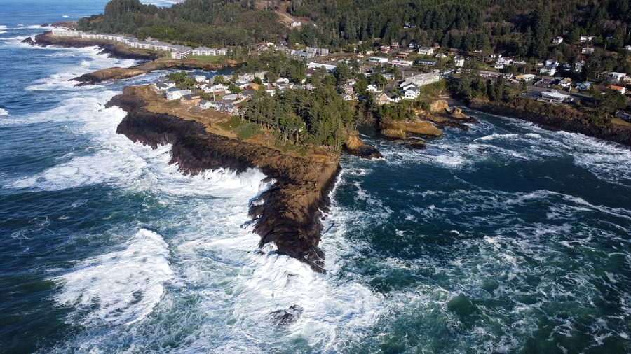 Aerial View of the Central Oregon Coast