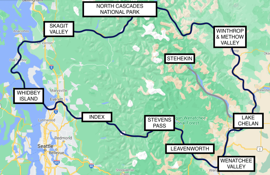 Cascade Loop Road Trip Map