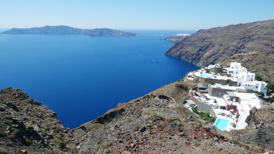 Caldera view on the Fira to Oia hike