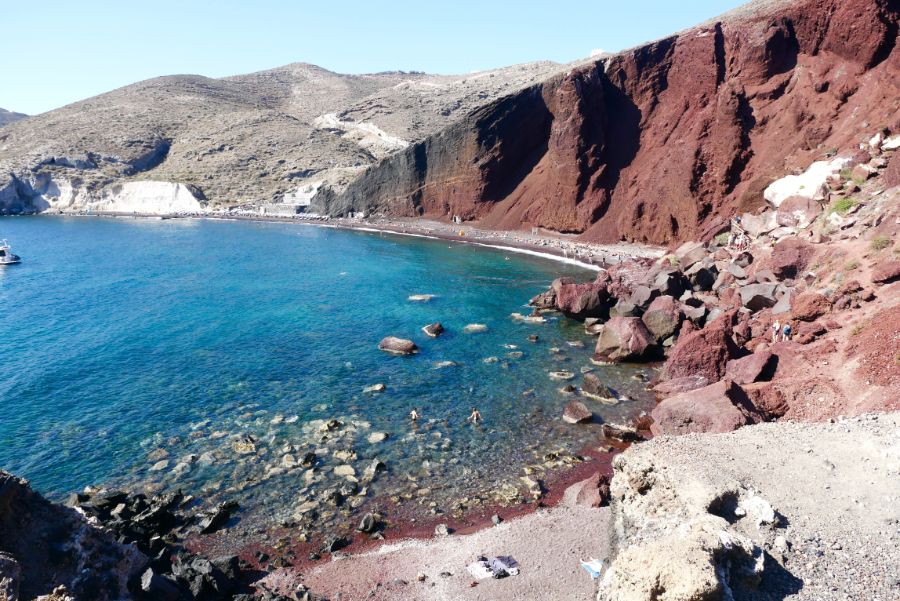 View of Red Beach and its cliffs, Santorini