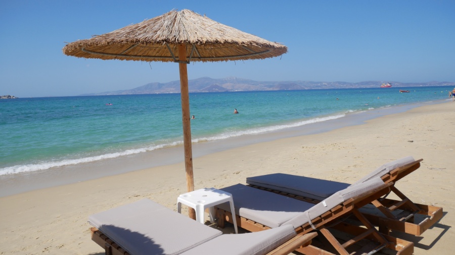Umbrella at Plaka Beach, Naxos