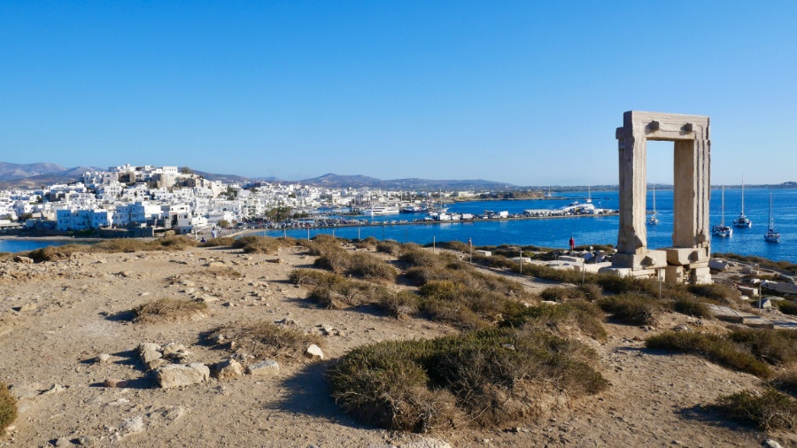 Naxos Town and the Temple of Apollo in Naxos