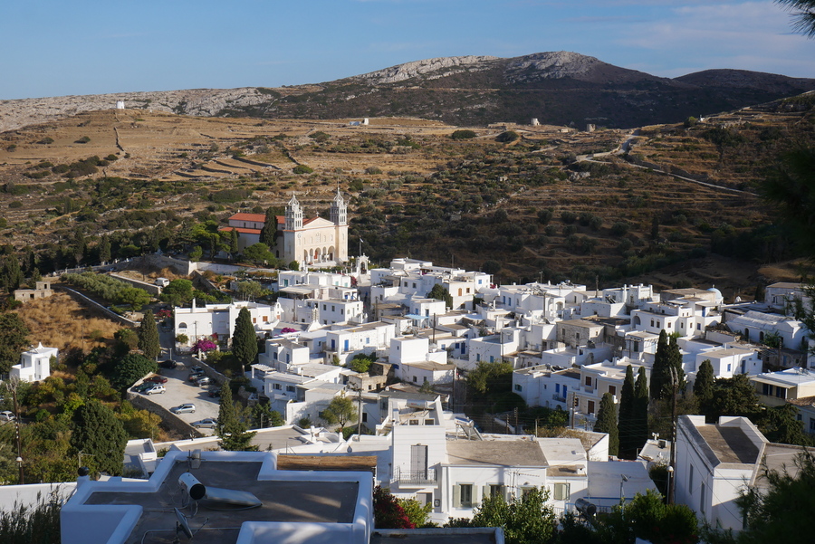 View of Lefkes Paros from the top of the hill