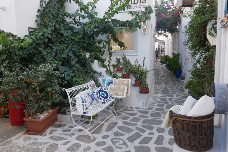 Cute Street in Nouassa, Paros